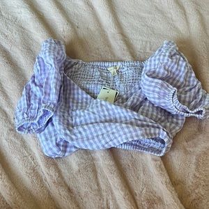 Sim & Sam Purple checkered top